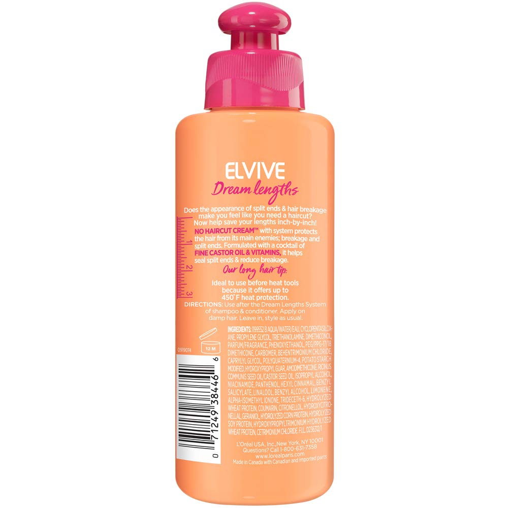 L'Oreal Paris Elvive Dream Lengths No Haircut Cream Leave In Conditioner, 6.8 fl. oz.