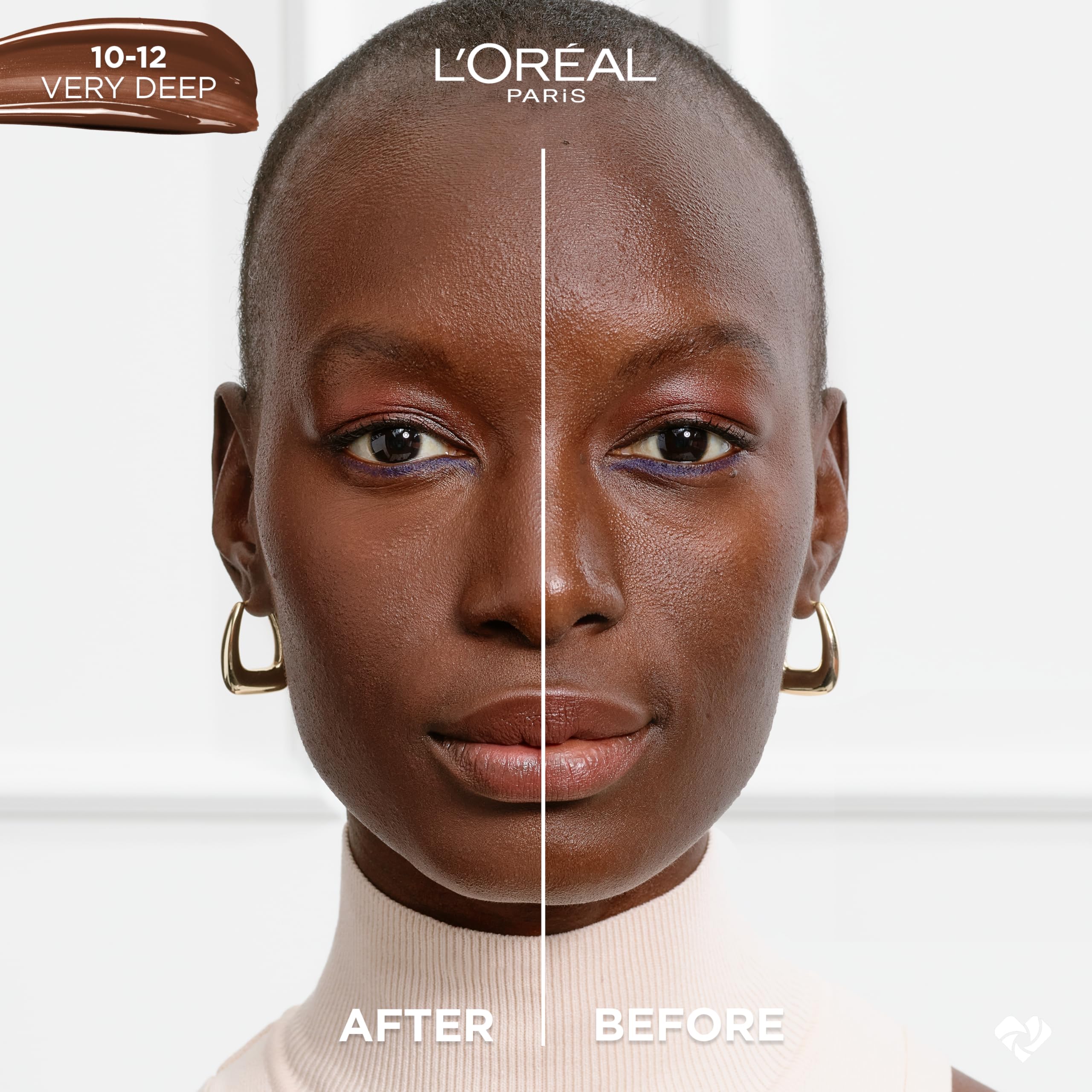 L'Oreal Paris True Match Nude Hyaluronic Tinted Serum Foundation with 1% Hyaluronic acid, Very Deep 10-12, 1 fl. oz.