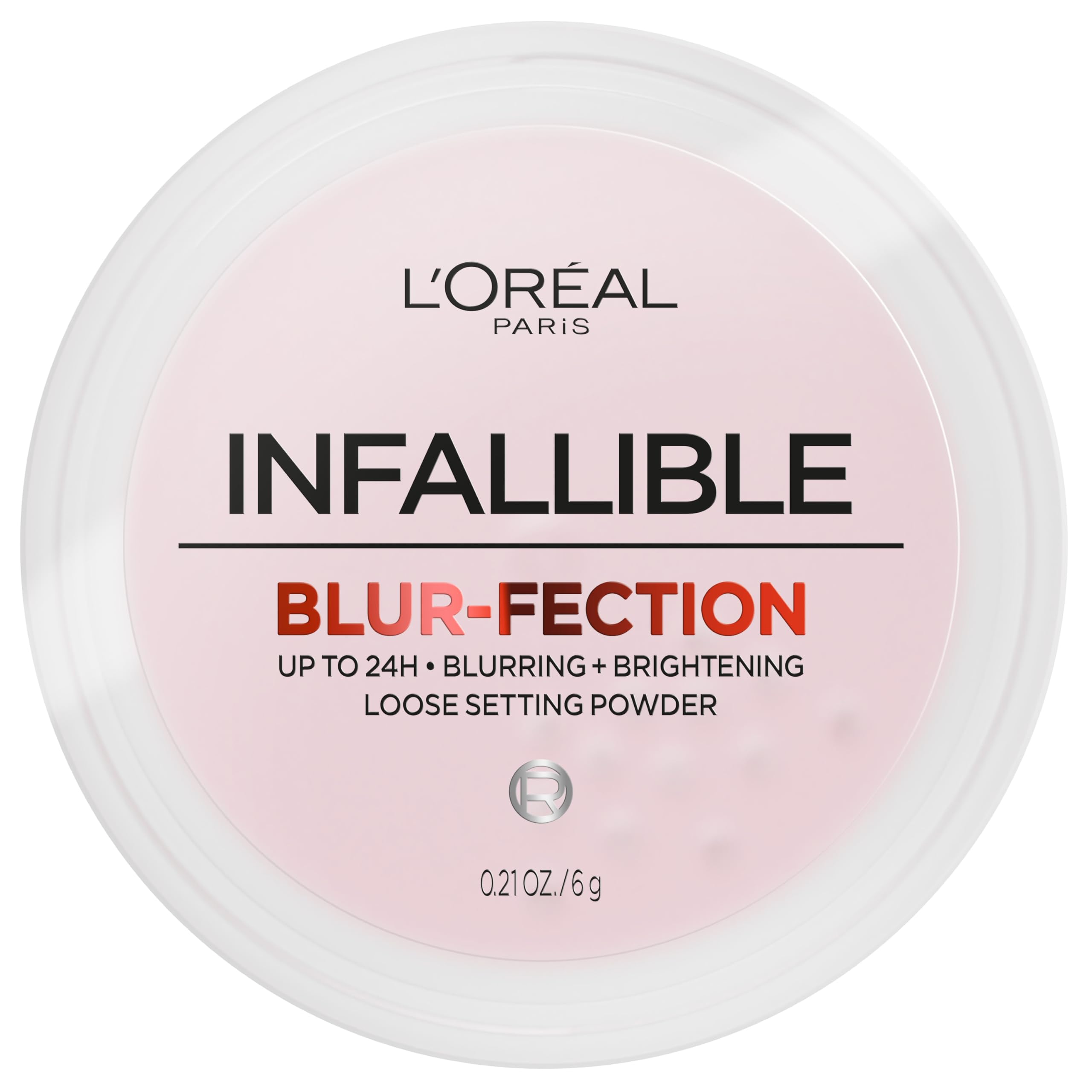 L'Oreal Paris Infallible Blur-fection Longwear Loose Setting Powder, Blurring Face Powder With Up to 24HRs of Wear, Brightening Light Pink, 1 Kit