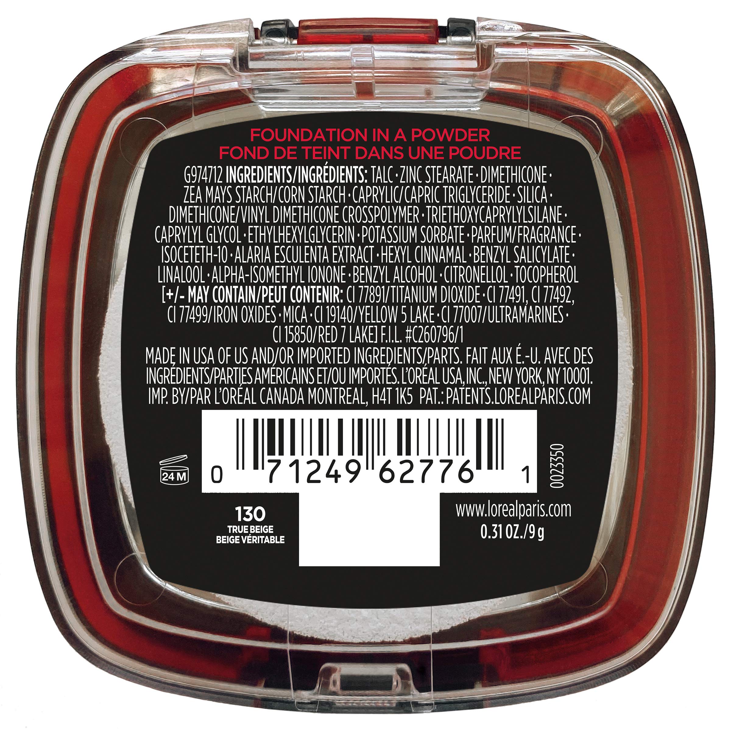 L'Oreal Paris Makeup Infallible Fresh Wear Foundation in a Powder, Up to 24H Wear, Waterproof, True Beige, 0.31 oz.