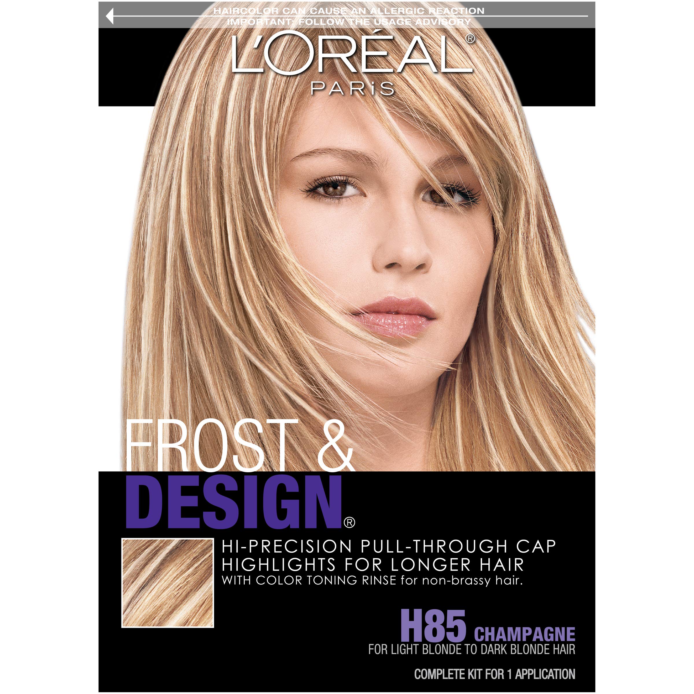 L’Oreal Paris Frost and Design Cap Hair Highlights For Long Hair, H85 Champagne, 1 kit