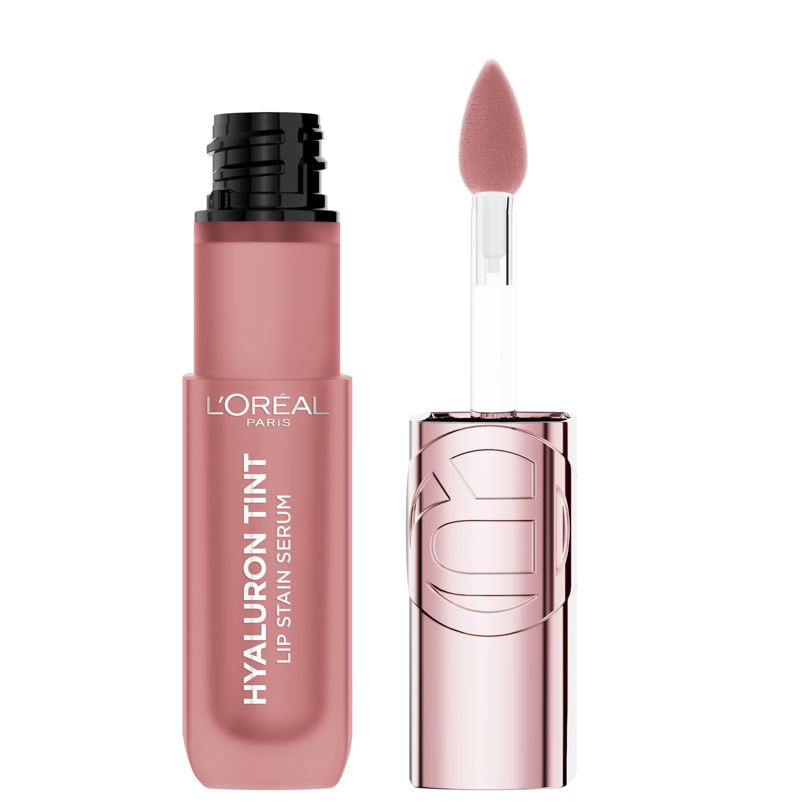 L'Oreal Paris Hyaluron Tint Lip Stain Serum, Long Lasting, Hydrating Lip Makeup Infused with Hyaluronic Acid, 601 Worth It (Pinky Nude)