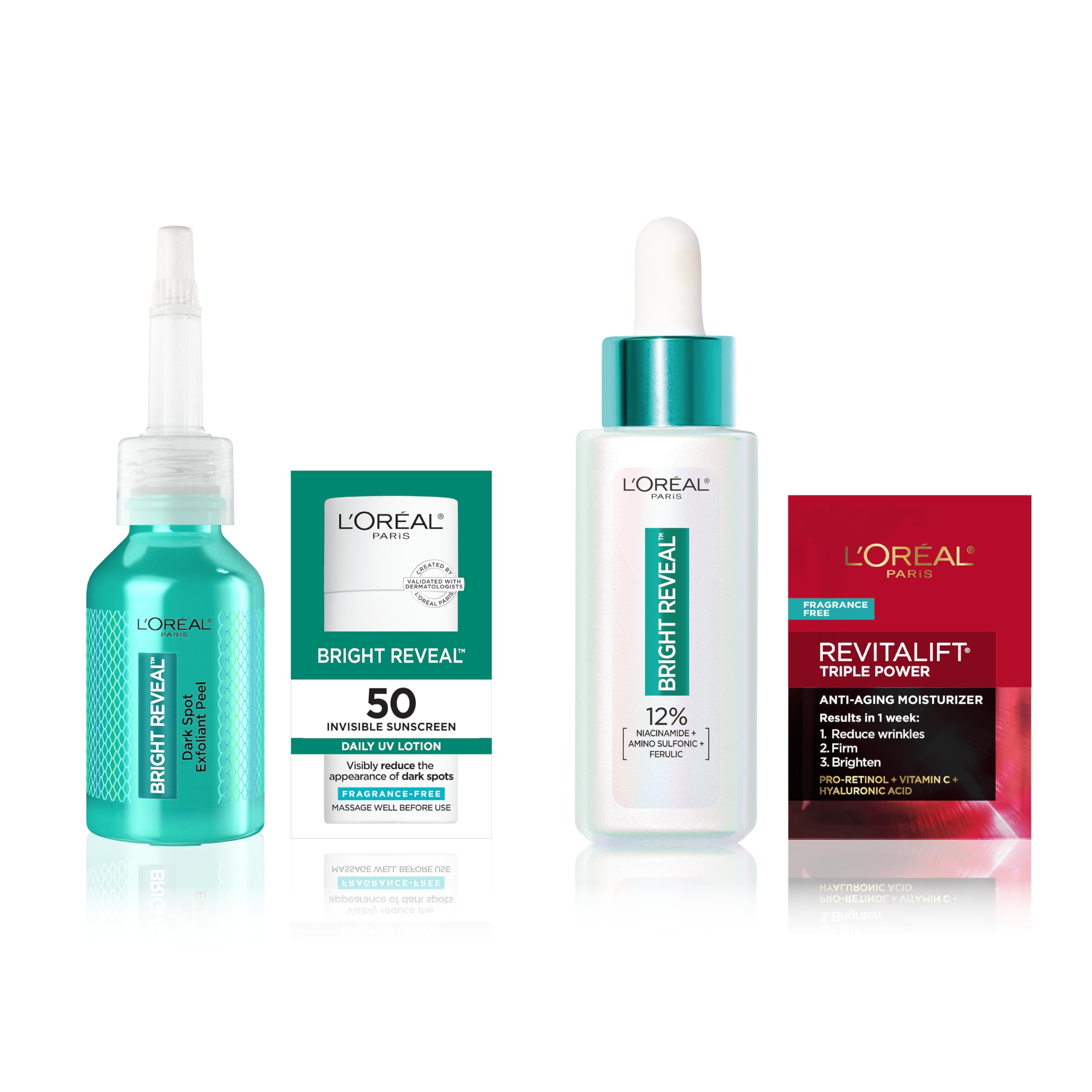 L'Oreal Paris Bright Reveal Exfoliant Peel + Niacinamide Serum, 1 kit