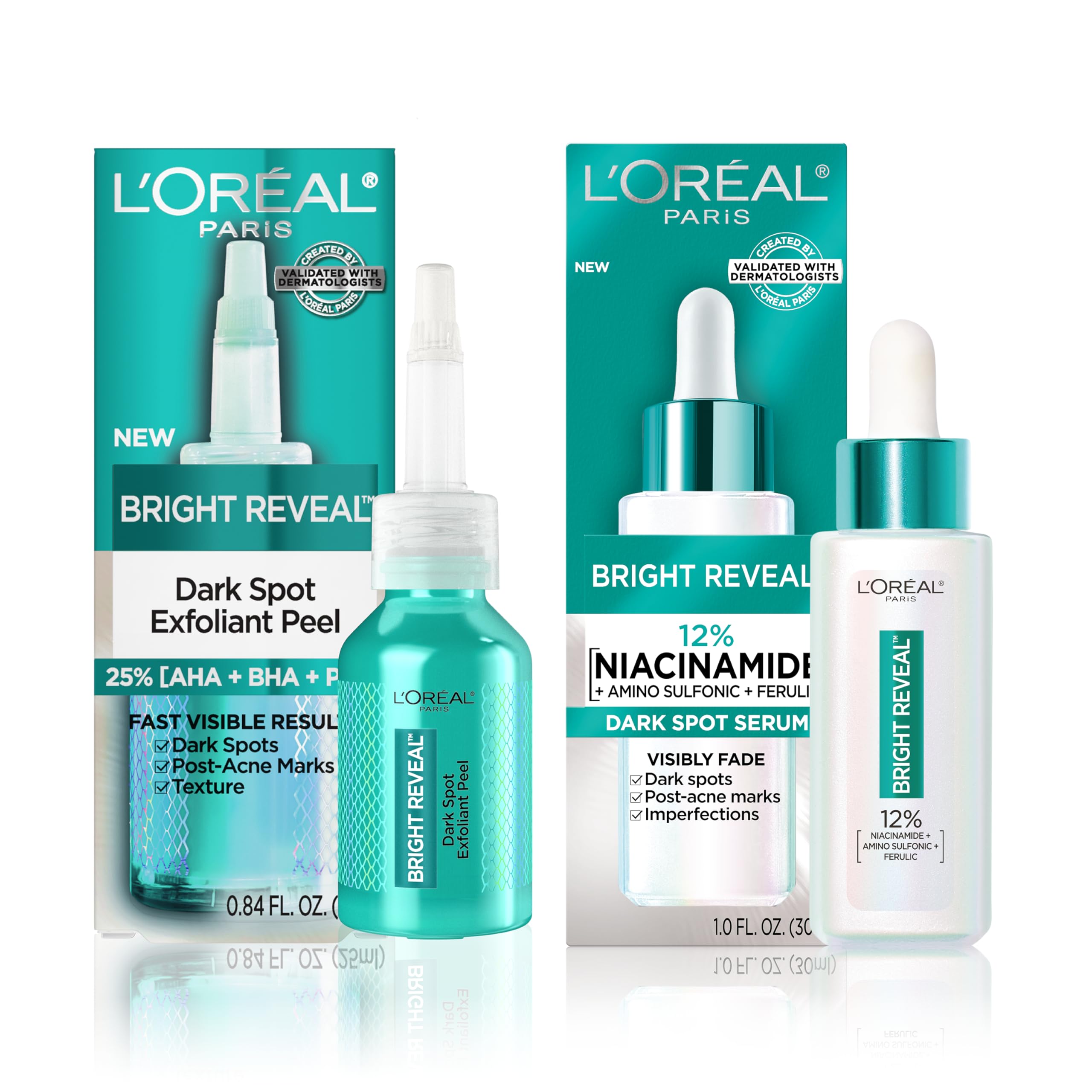 L'Oreal Paris Bright Reveal Exfoliant Peel + Niacinamide Serum, 1 kit
