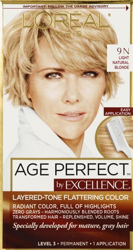 L'Oreal Paris Age Perfect Permanent Hair Color, 9N Light Natural Blonde, 1 kit