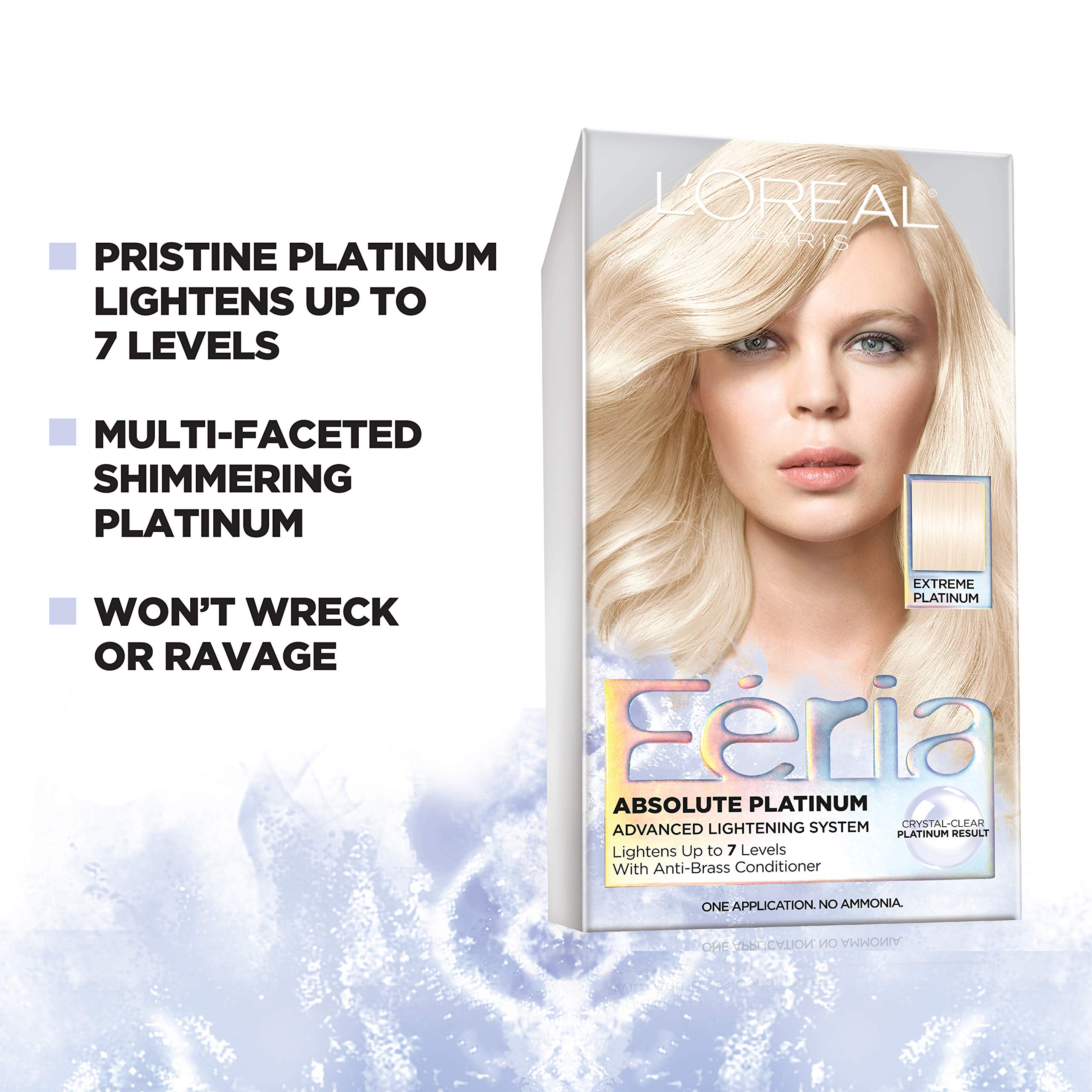 L'Oreal Paris Feria Multi-Faceted Shimmering Permanent Hair Color, Extreme Platinum, Hair Dye Kit, Pack of 2